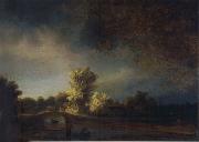 REMBRANDT Harmenszoon van Rijn Landscape with a Stone Bridge Sweden oil painting artist